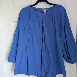 H&M Blue Cotton-linen Smock